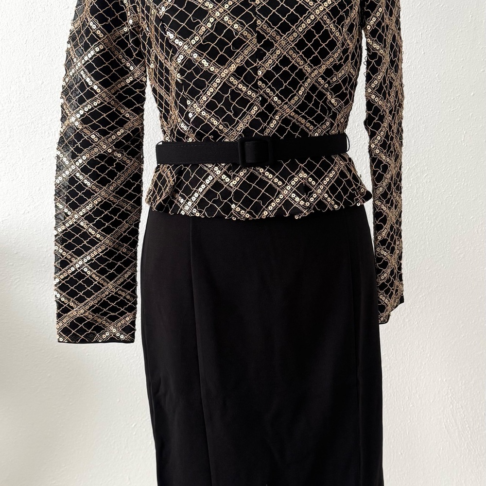 Nikibiki Black and Gold Patterned Dress